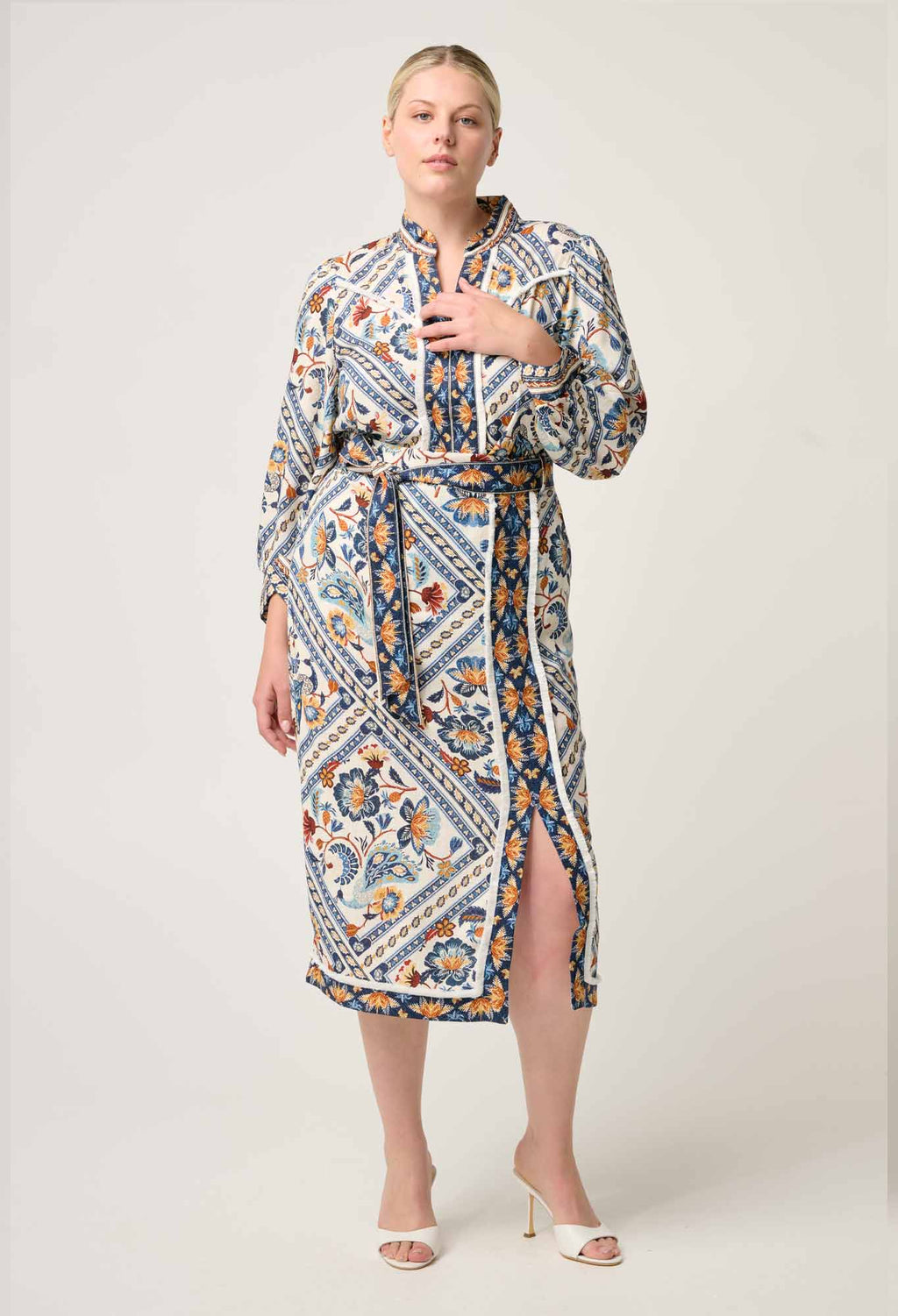 Shop Zenobia Fringe Midi Skirt in Petinos Floros - OnceWas