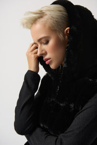 Reversible Faux Fur Hooded Vest Style 233921 | Black
