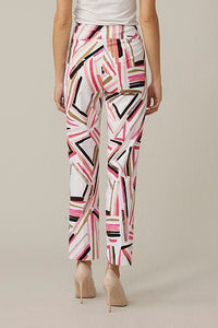 Shop Abstract Print Cropped Pants Style 221326 | Vanilla/Multi - Joseph Ribkoff