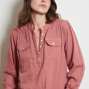 Shop Amelie Cotton Blouse │ Desert Pink - Marie Louise de Monterey