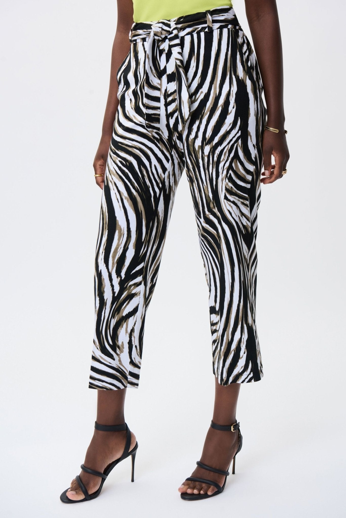 Shop Animal Print Wide Leg Pants Style 231116 | Vanilla/Multi - Joseph Ribkoff