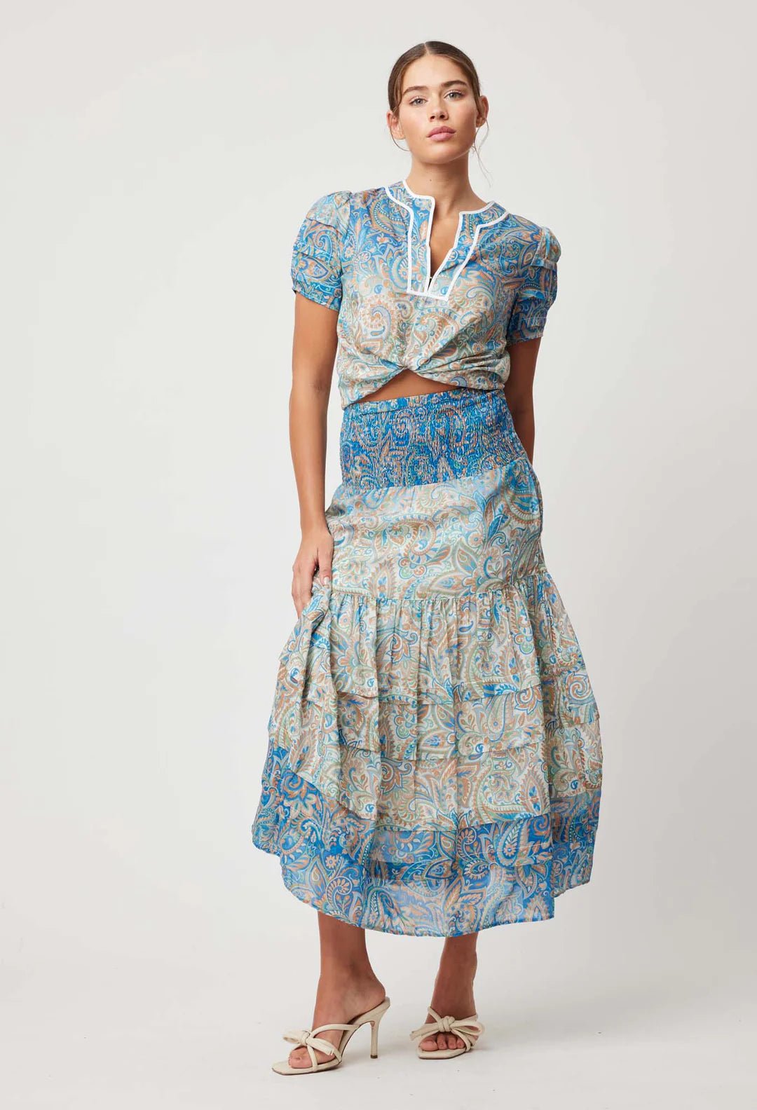 Shop Antigua Cotton Silk Maxi Skirt │ Capri Paisley - ONCEWAS