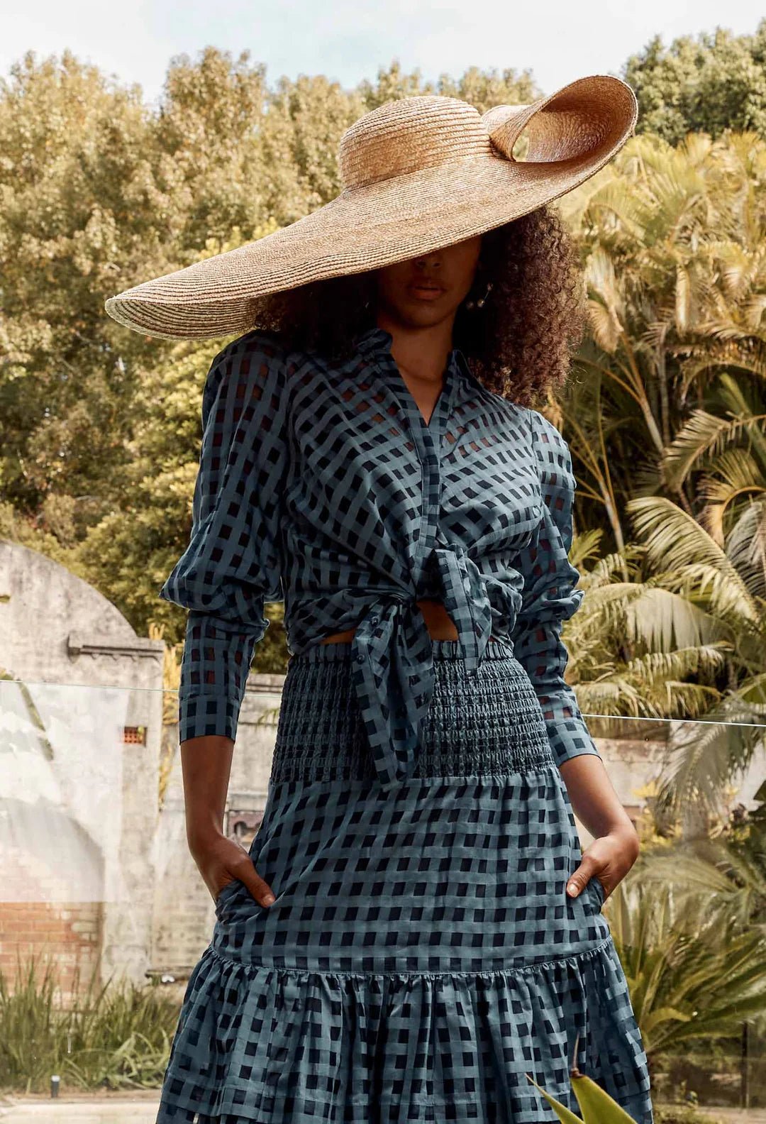 Shop Antigua Cotton Silk Self-Check Shirt | Laguna Blue - ONCEWAS