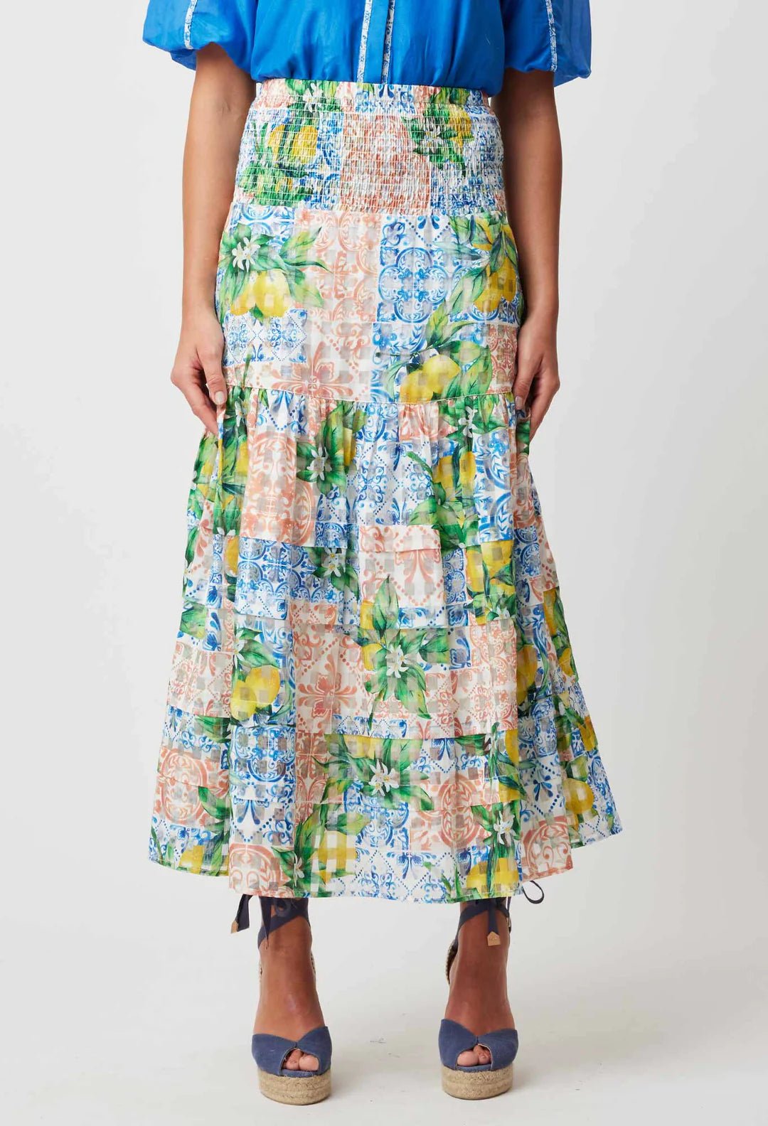 Shop Antigua Cotton Silk Skirt │ Limonata - ONCEWAS