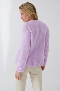 Shop Ari Crew Neck Cashmere Sweater | Mandarin or Violet - Mia Fratino