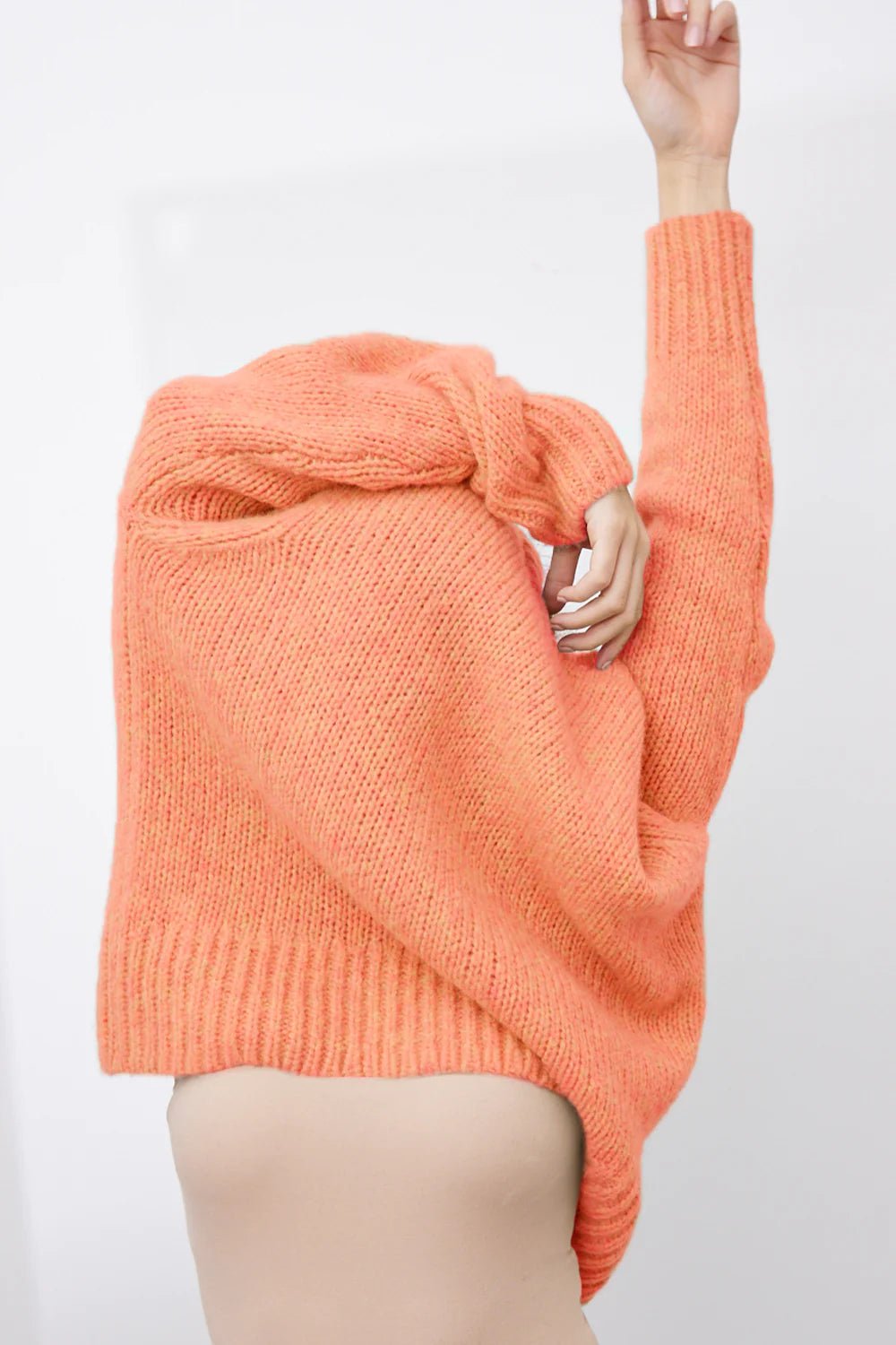 Shop Ari Crew Neck Cashmere Sweater | Mandarin or Violet - Mia Fratino