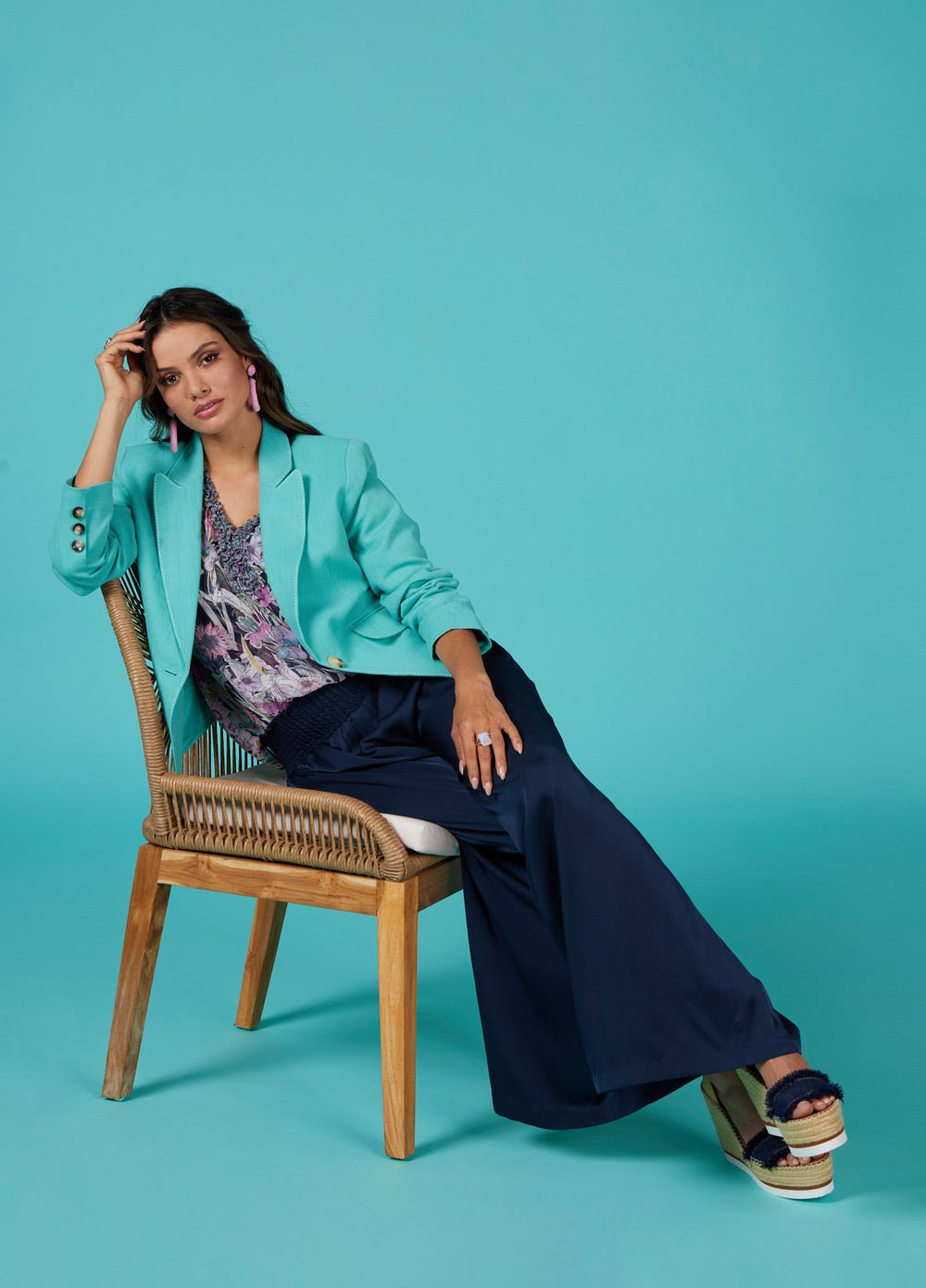 Shop Artisan Jacket | Turquoise - Loobies Story