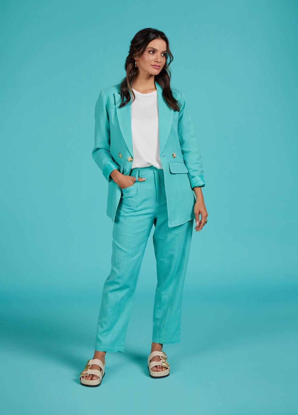 Shop Artisan Pant | Turquoise - Loobies Story