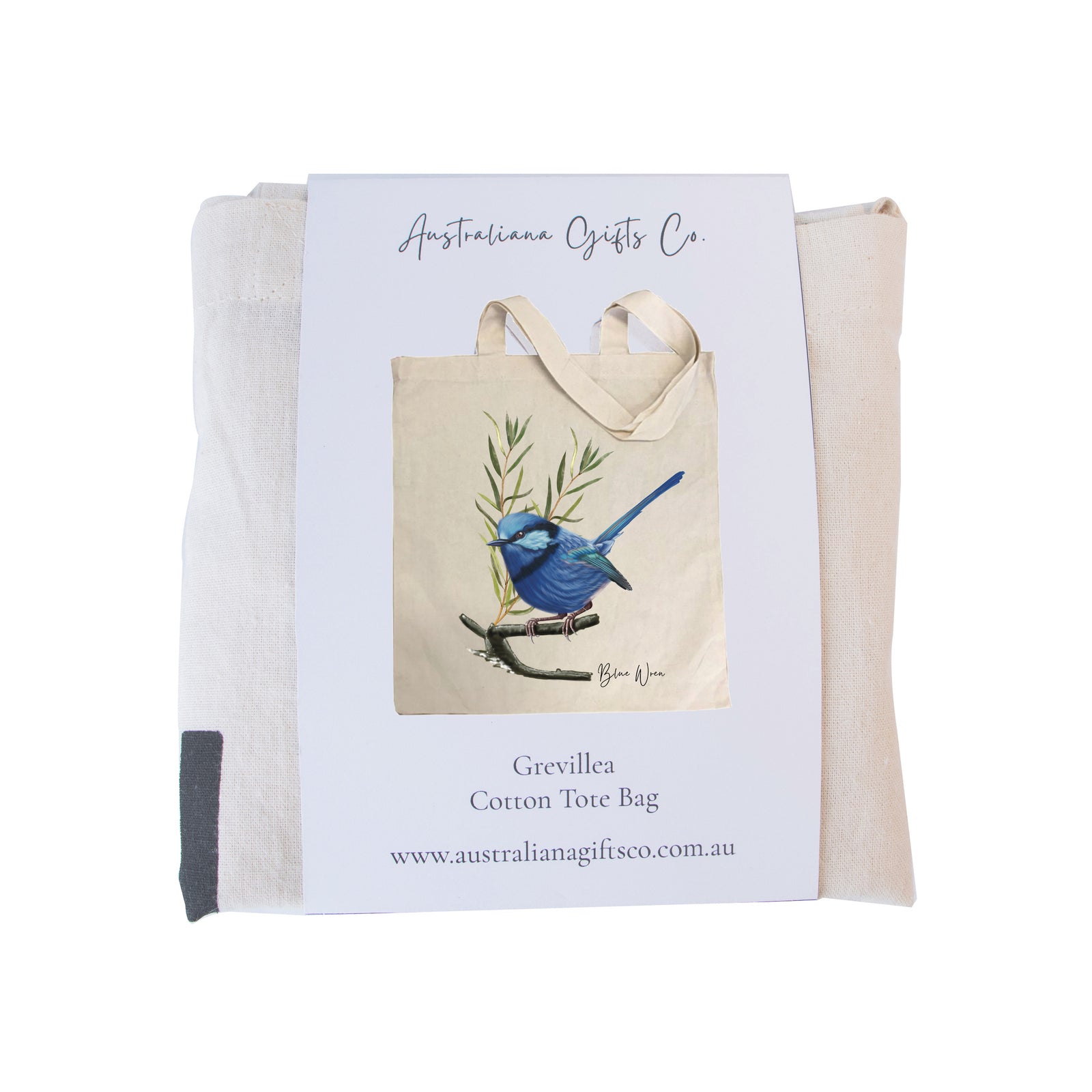 Shop Australiana Blue Wren Cotton Tote Bag - Taylor Hill Scarves