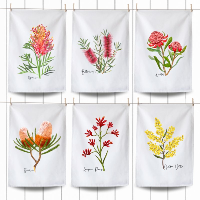 Shop Australiana Cotton Tea Towel - Taylor Hill Scarves