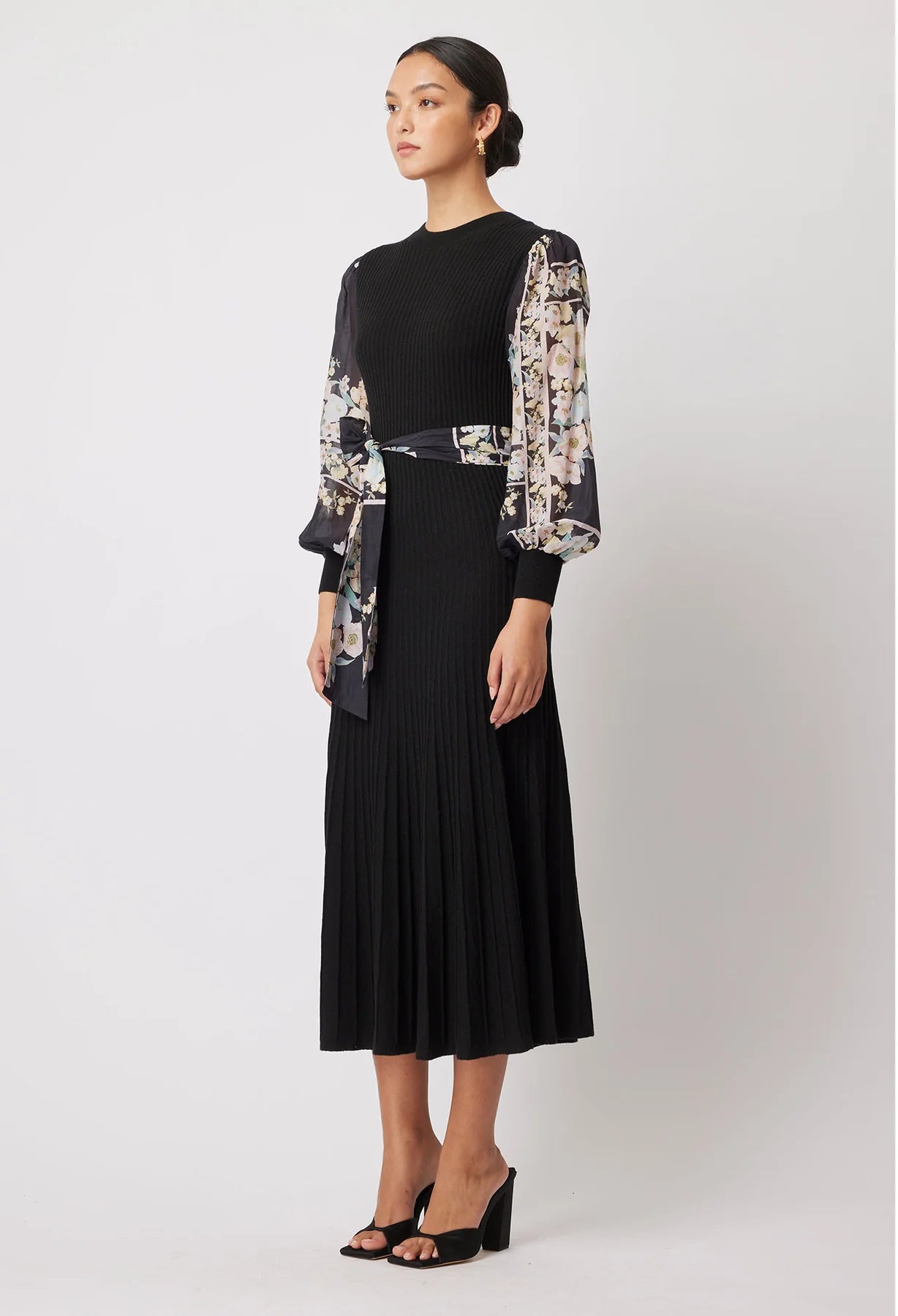 Shop Bedouin Merino Wool Knit Dress | Black/Rosewater - ONCEWAS