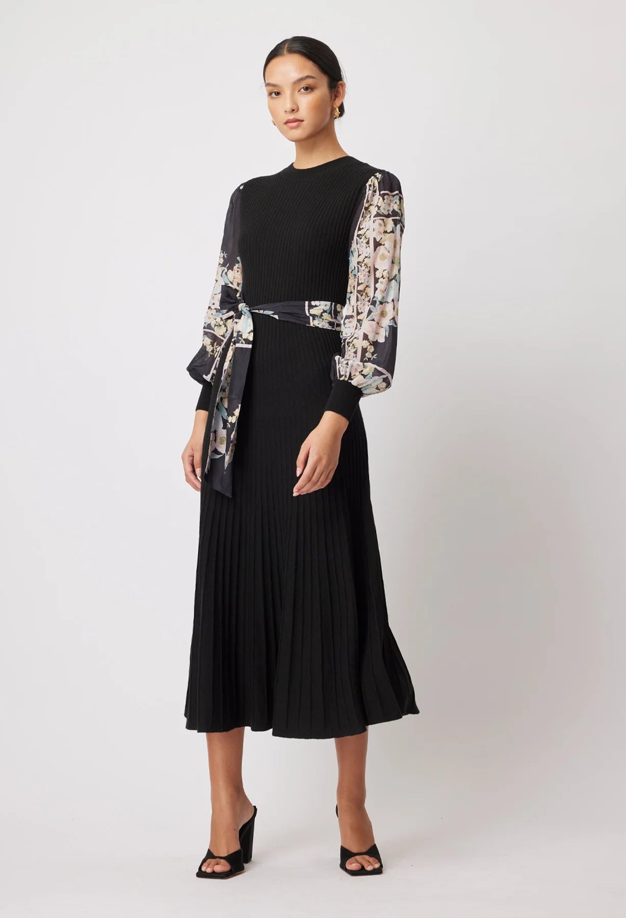 Shop Bedouin Merino Wool Knit Dress | Black/Rosewater - ONCEWAS