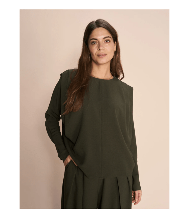 Shop Calla Moss Blouse | Forest Night Green - Mos Mosh