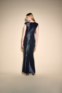 Shop Cap Sleeve Maxi Dress Style 233713 │ Midnight Blue - Joseph Ribkoff