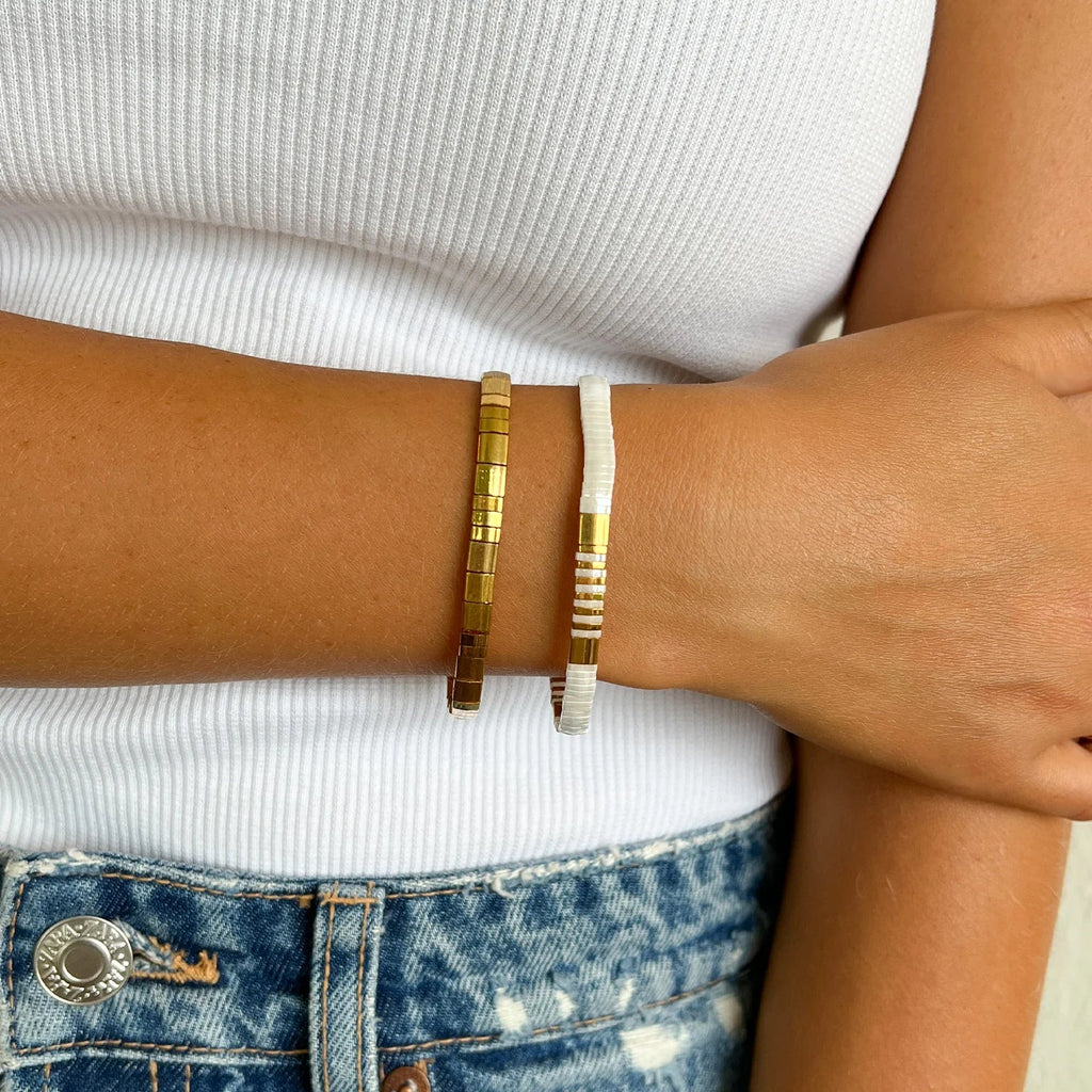 Shop Caribbean Stretch Bracelet Set | Coconut - Arms Of Eve