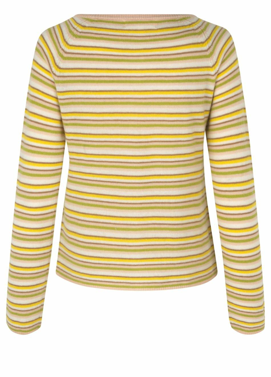 Shop Cashmere Multi Stripe Cardigan | Rose - Rosemunde