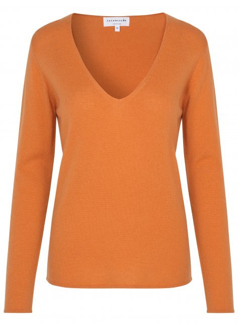 Shop Cashmere V-Knit | Dusty Orange - Rosemunde