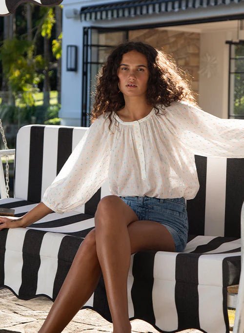 Shop Chemise Cotton Blouse | Multi Dot - Marie Louise de Monterey