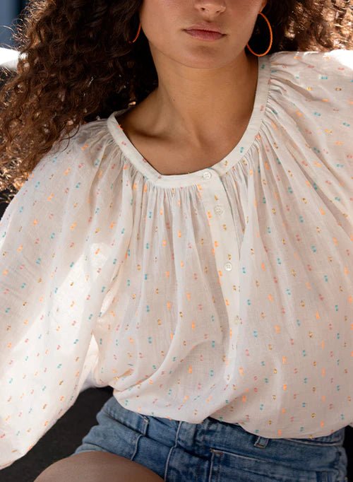 Shop Chemise Cotton Blouse | Multi Dot - Marie Louise de Monterey