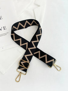 Shop Chevron Graphic Bag Strap in Black - Stella Rose Fashions