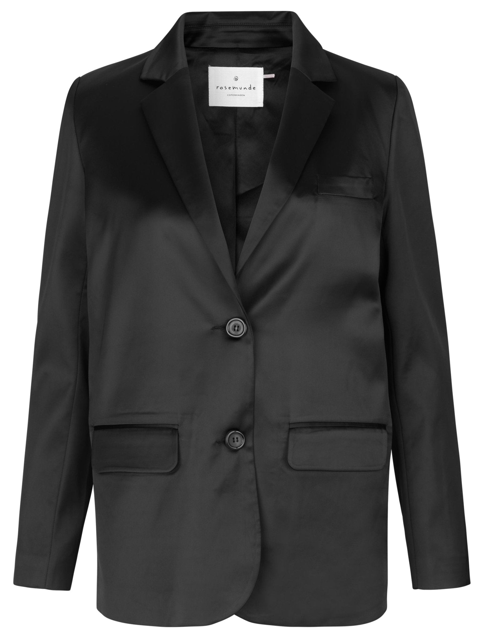 Shop Classic Black Satin Jacket - Rosemunde