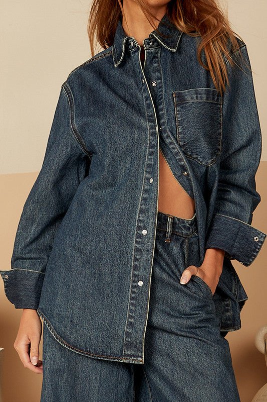 Shop Classic Easy Fit Shirt | Dark Blue - Bohemian Traders