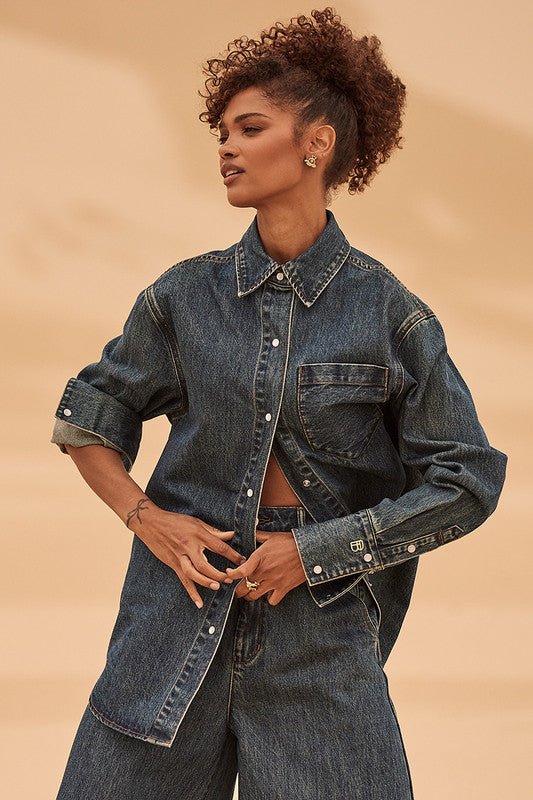 Shop Classic Easy Fit Shirt | Dark Blue - Bohemian Traders