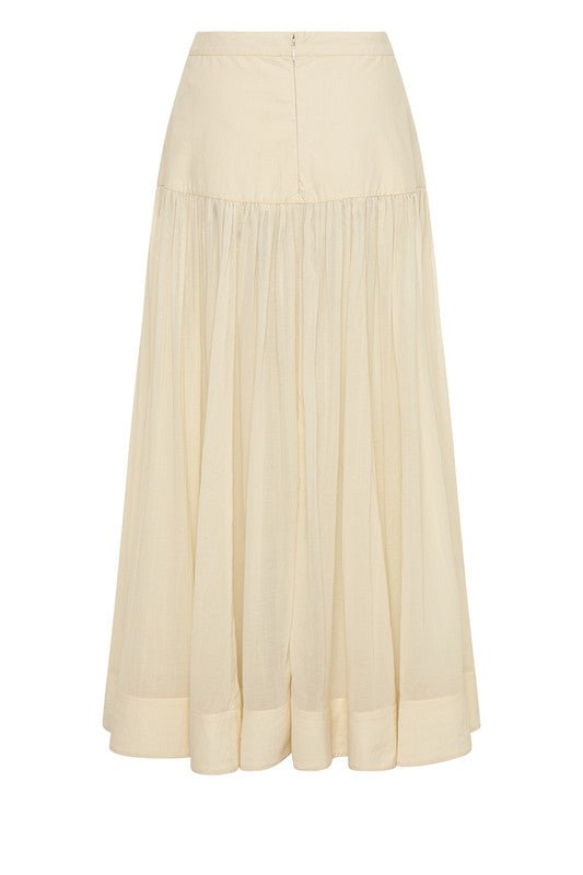 Shop Cloud Yoke Cotton Midi Skirt | Cream - Bohemian Traders