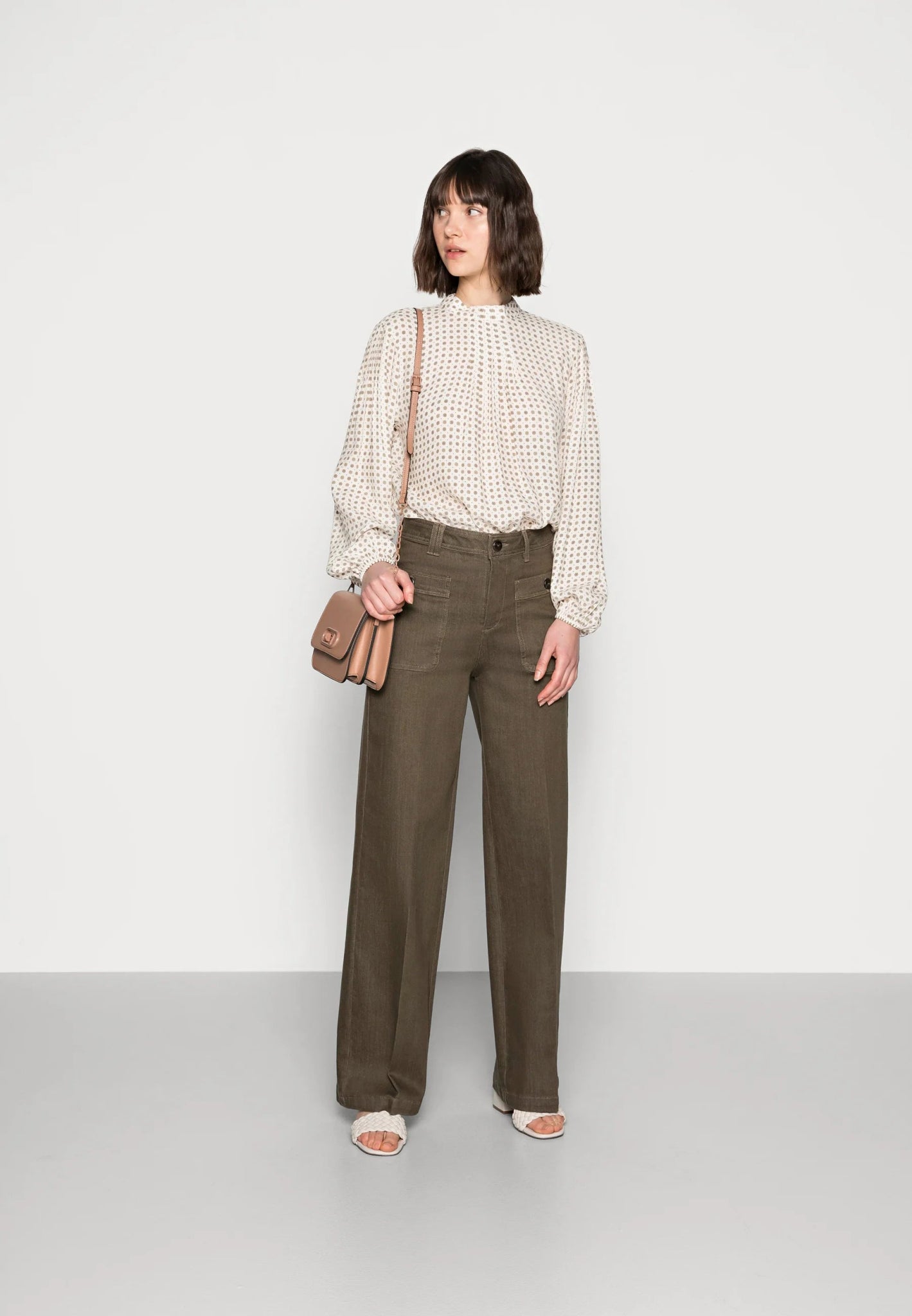 Colette Wide Leg Pants in Beige – Pink Manila