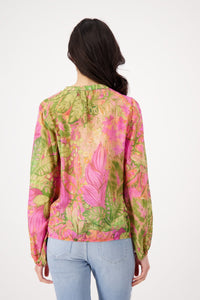 Shop Colour Splash Paisley Floral Print Top | Hibiscus - Monari