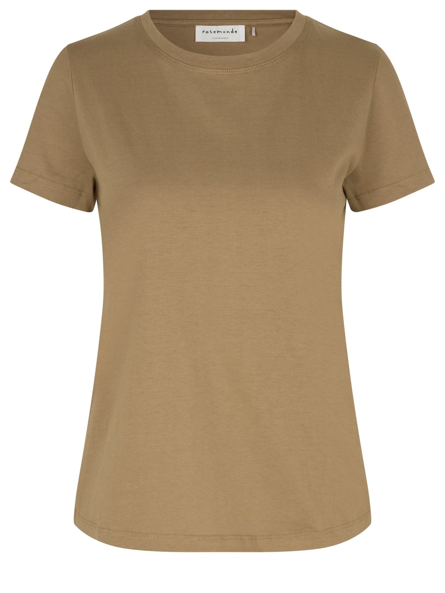 Shop Crew Neck Cotton T-Shirt | Portobello Brown - Rosemunde