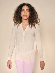 Shop Danna Linen Blouse | Pearlised Ivory - Mos Mosh