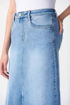 Shop Denim A-Line Skirt Style 242919 | Light Blue - Joseph Ribkoff