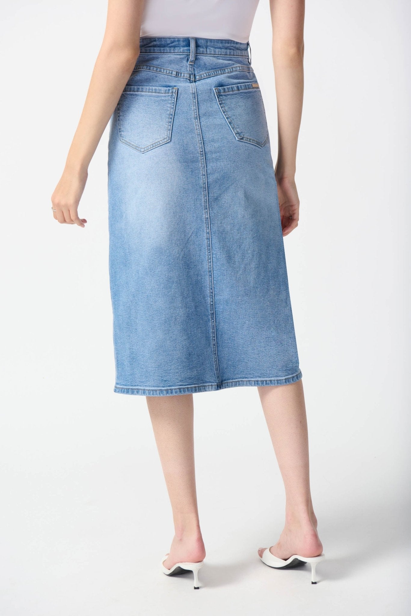 Shop Denim A-Line Skirt Style 242919 | Light Blue - Joseph Ribkoff