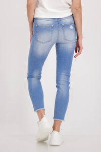 Shop Distressed Slim Leg Jeans with Embelishments - Monari