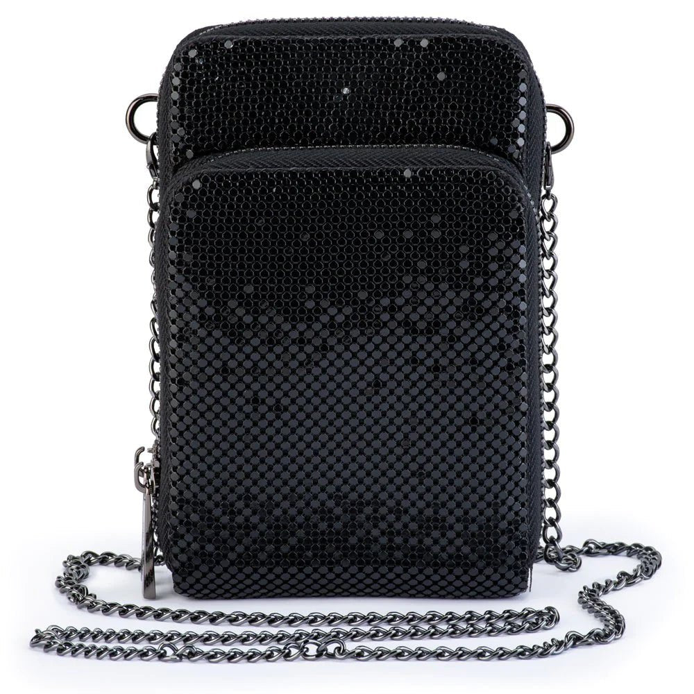 Shop Elton Mesh Cross Body Bag - Phone Pouch | Black - Olga Berg