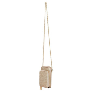 Shop Elton Mesh Cross Body Bag - Phone Pouch | Gold - Olga Berg