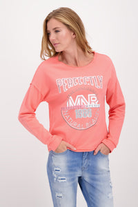 Shop Embellished Emblem Sweater | Grapefruit - Monari