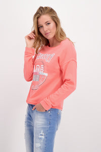 Shop Embellished Emblem Sweater | Grapefruit - Monari