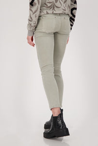 Shop Embellished Rhinestone Jeans | Frosty Green - Monari
