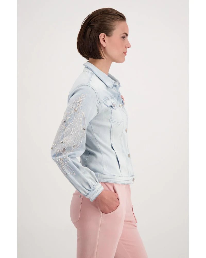 Shop Embroidered Denim Jacket - Monari