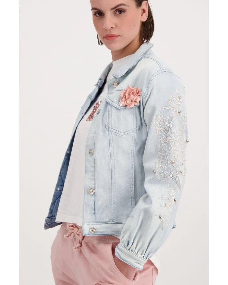 Shop Embroidered Denim Jacket - Monari