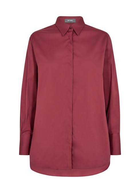 Shop Enola Oversized Shirt | Oxblood - Mos Mosh