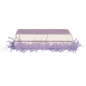 Shop Estelle Feather Clutch Bag | Lilac - Olga Berg