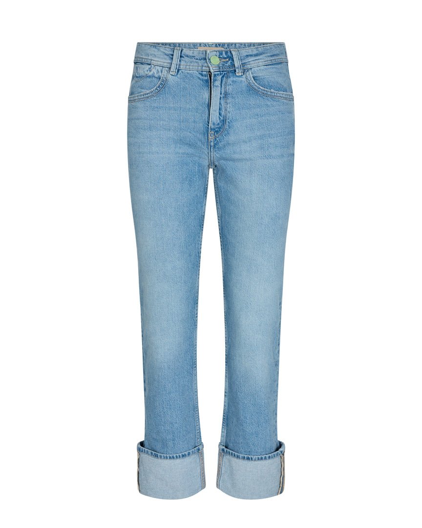 Shop Everly Turn Up Jeans | Light Blue - Mos Mosh