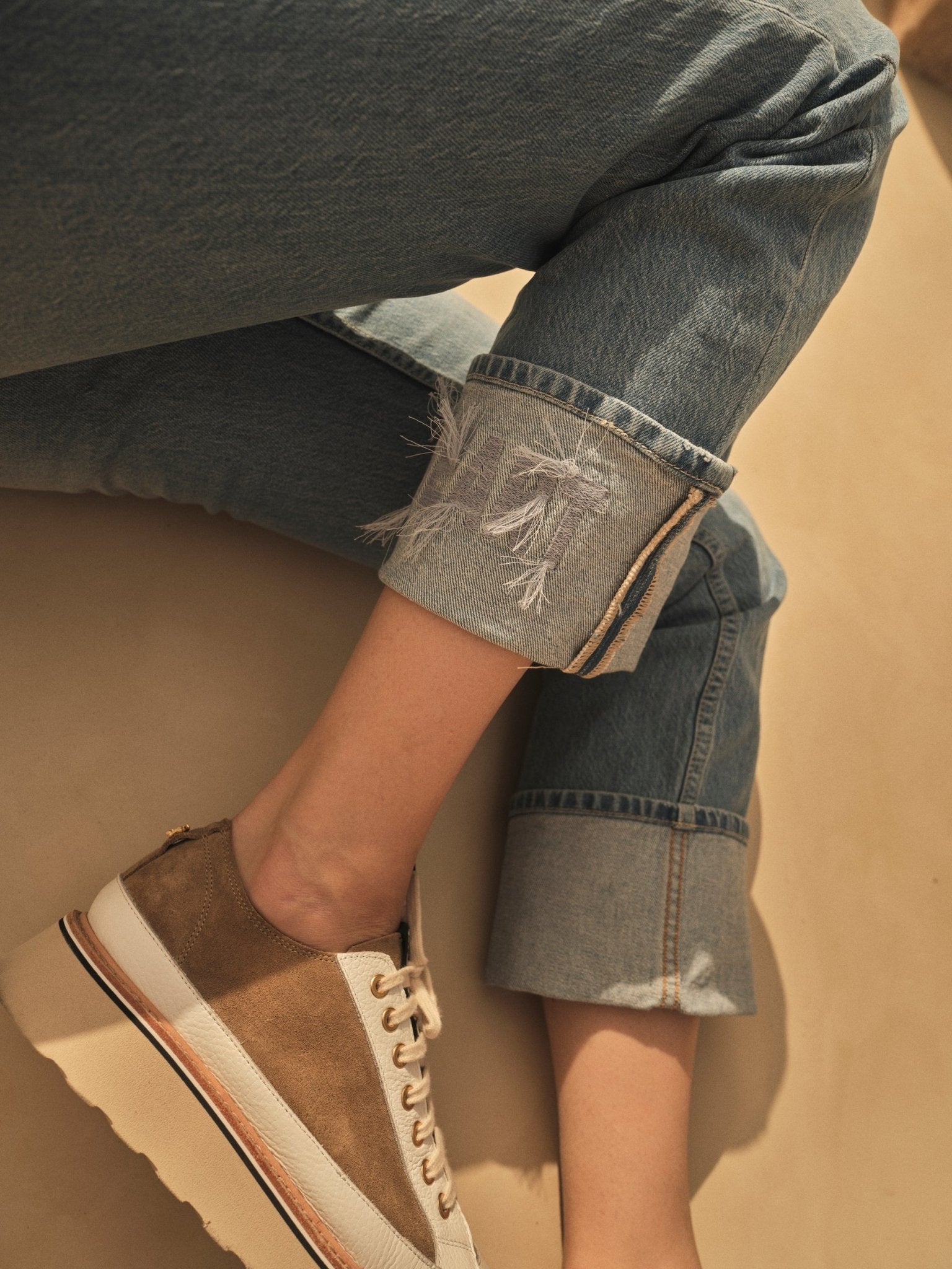 Shop Everly Turn Up Jeans | Light Blue - Mos Mosh