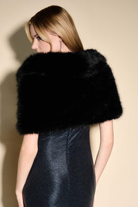 Shop Faux Fur Cape Style 233796 | Black - Joseph Ribkoff