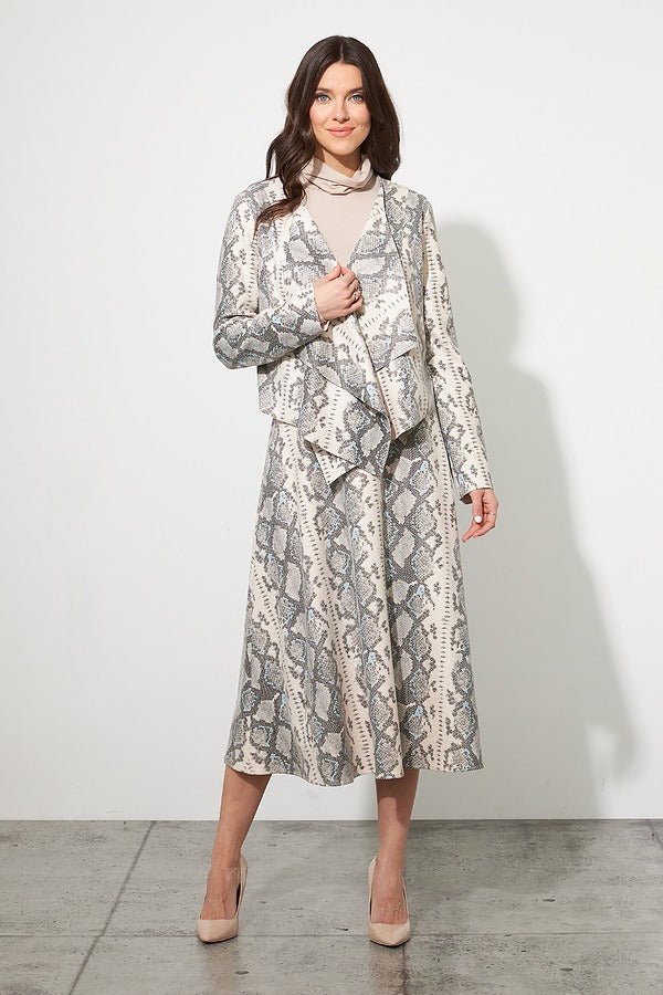 Shop Faux Suede Snakeskin Print Cover-up Style 223128 - Joseph Ribkoff