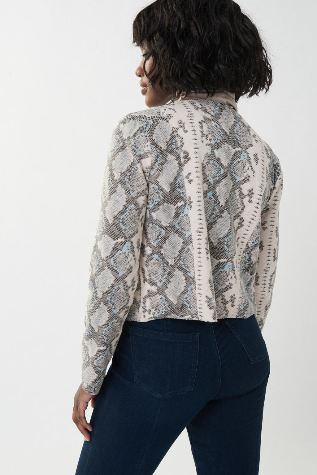 Shop Faux Suede Snakeskin Print Cover-up Style 223128 - Joseph Ribkoff