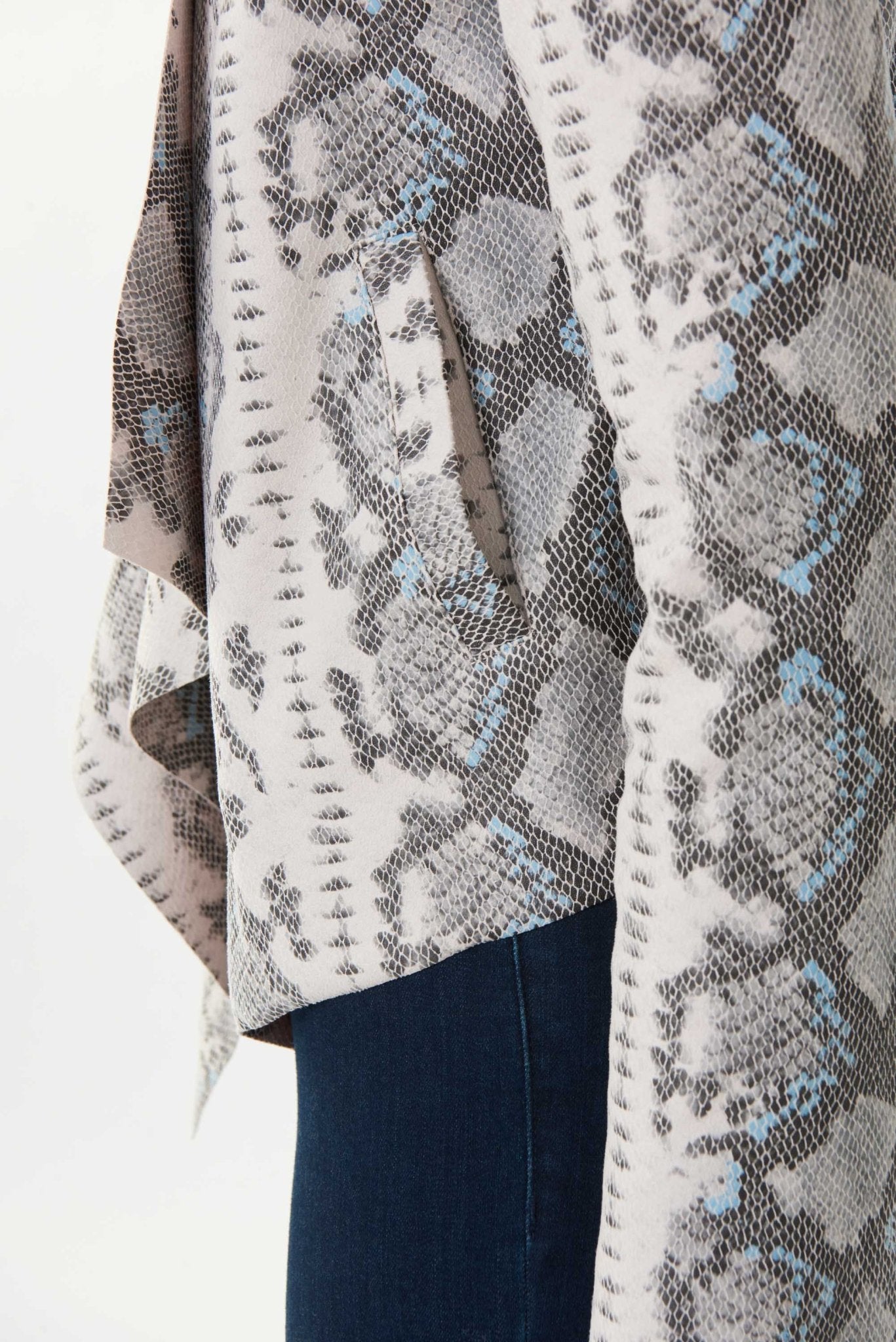 Shop Faux Suede Snakeskin Print Cover-up Style 223128 - Joseph Ribkoff